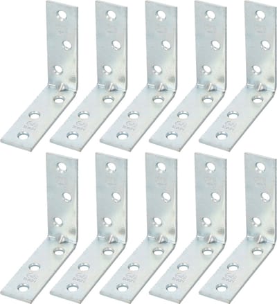 AMIG hoekankers/stoelhoeken - 10x - verzinkt staal - breedte 1.9cm - lengte 2 x 6cm