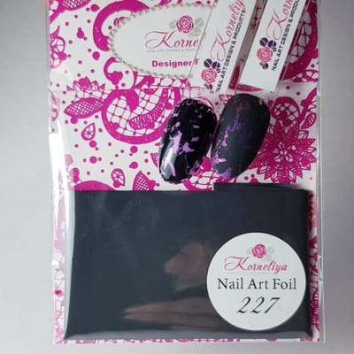 Korneliya Nailart folie - Transfer folie - Nagel Folie Mat CraquelÃ© Antraciet Grijs 227