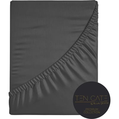 Ten Cate Premium Hoeslaken - Hoeslaken 140 x 200 - Hoeslakens - Katoensatijn - Geschikt voor boxspring en matras - Hoekhoogte 30cm - Elastiek Rondom - Strijkvrij - Antraciet - Midnight Graphite