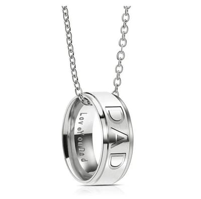 DAD Ketting met Ring - Ouder Kind Set - Familie Cadeau - Vader Cadeau - Valentijnsdag - Valentijn Cadeautje voor Mannen