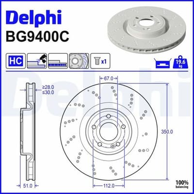 Remschijf DELPHI BG9400C, 1 stuk