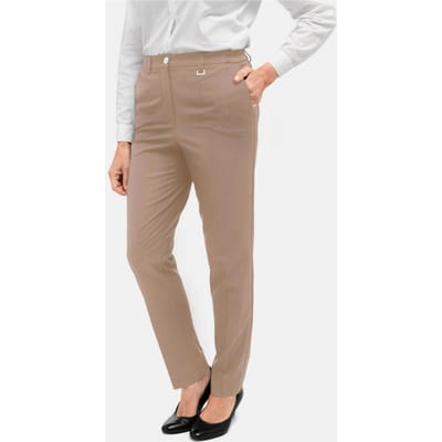 Comfortabele broek LOUISA COMFORT+ met gestreken vouw - beige - Gr. 42 van Goldner Fashion