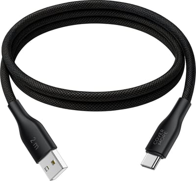 Usb C kabel - 2 meter - Usb A naar usb C - Geschikt voor android smartphone en tablet - Oplaadkabel - Datakabel - Stevig - Nylon - Zwart