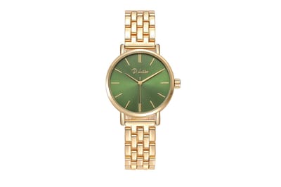 Di Lusso horloge Kaci goudkleurig met groene wijzerplaat