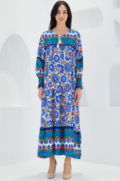 Patroon Maxi-jurk met Strikdetail