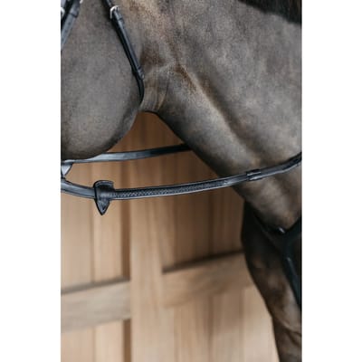 Dy'on 1/2'' Rubber Teugels met 7 Leder Stops - Gevlochten Full Zwart