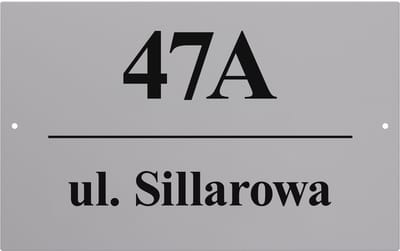 Sillar Naambordje - Huisnummerbord - RVS - met UV-opdruk - voor montage op een hekwerk, voordeur - weerbestendigheid - 32 x 20 cm - zilver