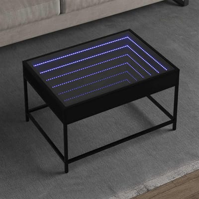 vidaXL - Salontafel - met - Infinity - LED - 70x50x41 - cm - zwart