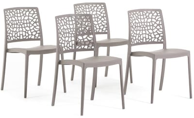 Dailygoods- Stapelbare Stoelen Waterafstotend - Tuinstoelen Verstelbaar - Tuinstoelen Kunststof - Tuinstoelen Set van 4 - Modern Design - Duurzaam Product