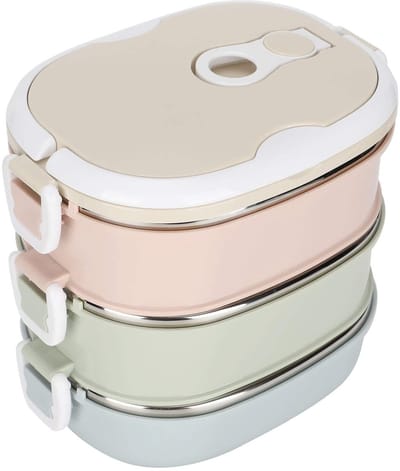 Dailygoods- Lunchbox Draagbaar - Voedselcontainer - Roestvrij Staal - Warmte-isolatie - Veiligheidsslot - Hoogwaardig PP-materiaal
