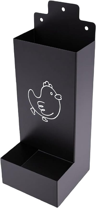 Hangende Kippenvoederbak - Automatische Voerdispenser - Voeren van Pluimvee - Weerbestendig Ontwerp - 28.5 x 12.78 x 12.5 cm - Zwart