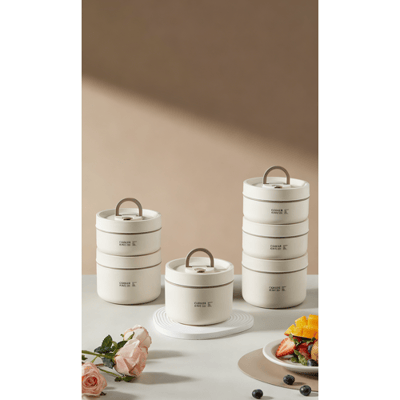 COOKER KING Vershouddozen van 304 roestvrij staal, vacuüm- en luchtigdicht, oven- en stoombestendig, lunchbox, 4-delige set