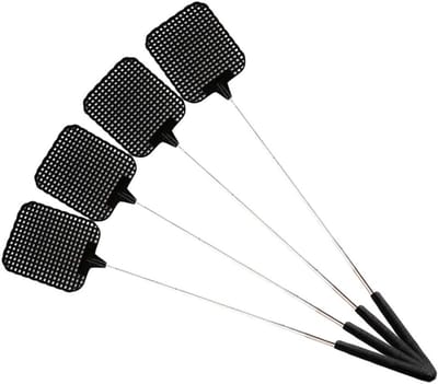 Telescopische Vliegenmeppers van RVS - 4 Stuks - Uittrekbare Insectenbestrijding voor Thuisgebruik