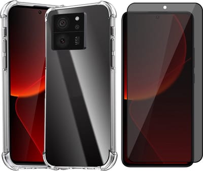 Hoesje geschikt voor Xiaomi Redmi 13T / 13T Pro - Privacy Screenprotector Volledig Dekkend Glas - Shockproof Transparant
