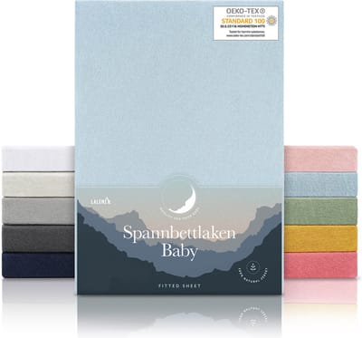 Laleni Jersey Baby/Kind Hoeslaken - Actief Ademend - Oeko-Tex Certificeerd - Babybed, Wieg, Kinderbed 55 x 90 x 10cm, lichtblauw