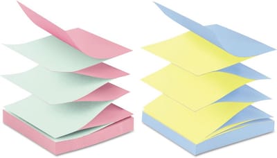 Opvouwbare Herbruikbare Notitieblokjes 3x3 Inch - Gemengde Kleuren, 100 Vel per Pak