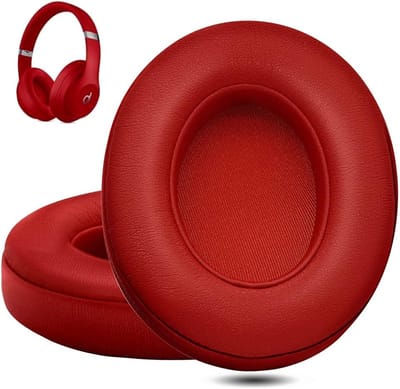 Vervangende Oorkussens - Koptelefoon Kussens - Luistercomfort Verbeteren - Luxe PU Leer - 17x12x2 cm - Rood