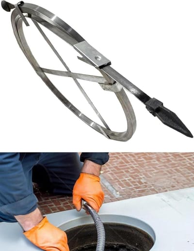 Afvoer Ontstoppingsgereedschap - Leiding Reiniger - Verstopping Verwijderen - Duurzame Staalconstructie - 15 Meter Lengte - Grijs