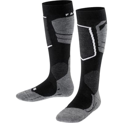 FALKE SK4 warm dun wol functioneel materiaal skisokken kinderen zwart - maat 27-30