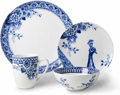 Serviesset Paauw Blauw - Porselein - 4-delig