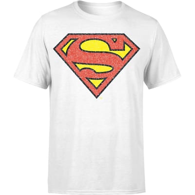Originals Official Superman Crackle Logo Men's T-Shirt - White - 5XL