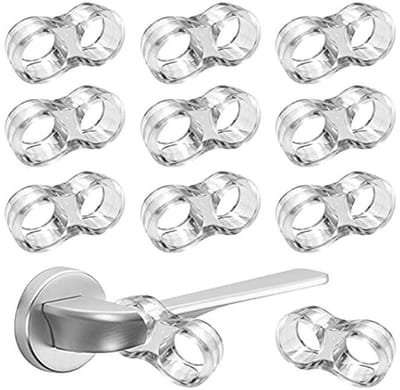 Transparante PVC Deurstopper met Siliconen Deurgreep Bescherming - 10 Stuks