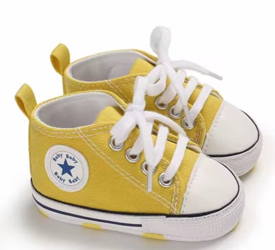 Stoere Baby Schoenen - Babysneakers van Baby-Slofje - Geel maat 17 ( 11 cm)