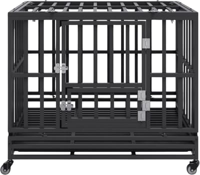 Hondenbench Deluxe - Met lekbak - Hondenkooi - 3 Deuren - Hondenhok - Hondenkennel voor binnen - Gegalvaniseerd Staal