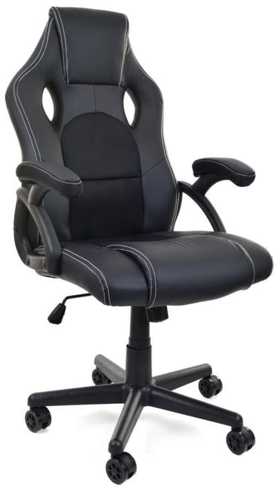 Racer PRO - Gamestoel - Bureaustoel - ECO-leer & Textiel - Zwart - Sportieve look