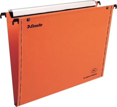 Esselte Orgarex Verticale Hangmap - 15 mm bodem - A4 - 25 stuks - Oranje - Voor Thuiswerken - Ideaal Voor Thuiskantoor