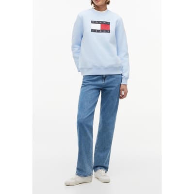 Tommy Hilfiger Regular Flag Crew Kingly Blue Größe: S | Pullover Outlet | Damen | Blau
