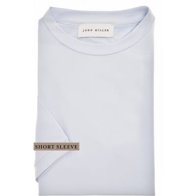 John Miller T-Shirt Casual Crew Neck Solid Color Hyperstretch Licht Blauw / male