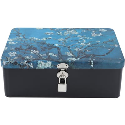 Slot Blikken Doos Vintage IJzeren Opbergkoffer Draagbare Compacte Multifunctionele Blikken Doos met Deksel voor gray
