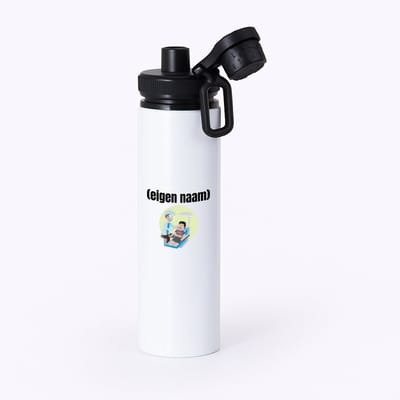 Hacebo® - tandarts met eigen naam waterfles met draaidop zwart - Tandarts - mondhygiënisten/tandartsen - iemand die tandarts is of mondhygiënist - verjaardag - cadeau - kado - geschenk - water fles - 850ML