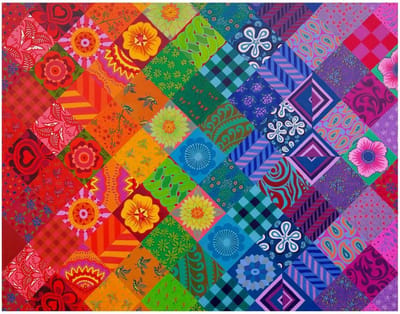 1000 Stuks Legpuzzel Regenboog Patchwork Landschap - Kunstzinnige Puzzel voor Volwassenen