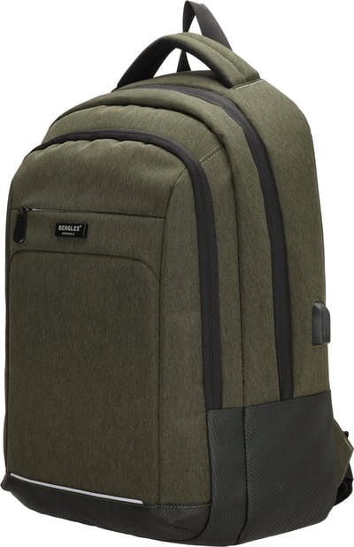 Beagles Originals Business Laptop Rugzak 15,6 inch - USB Aansluiting - Rugzak - 36L - 17,3 inch - Laptop Rugtas - Schooltas - Heren en Dames - Laptoptas - Spatwaterdicht - Olijfgroen