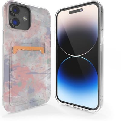 ShieldCase Hoesje geschikt voor Apple iPhone 11 hoesje pasjes - Pink Brush - ruimte voor pasjes - pashouder - Meerkleurig / Roze