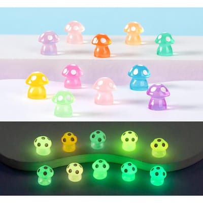 1020 STUKS verpakking Lichtgevende Paddenstoelen Feeëntuin Accessoires Mini Paddenstoel Gloeit 's Nachts Miniaturen Tuindecoratie Speelgoed