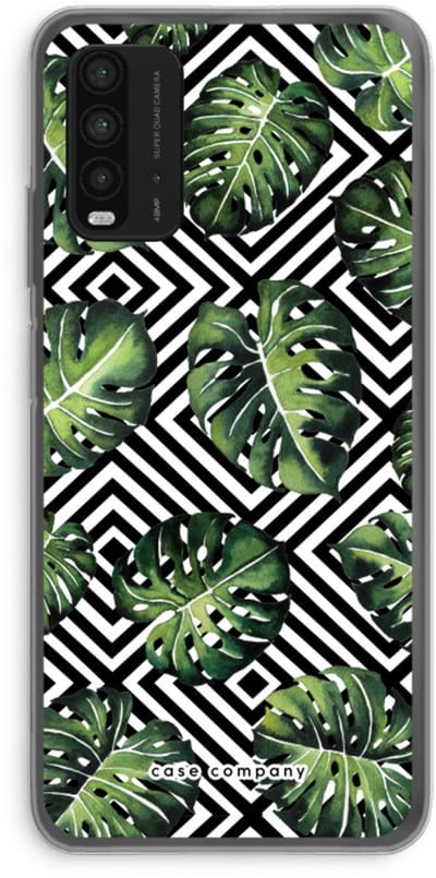 Case Company® - Hoesje geschikt voor Xiaomi Redmi 9T hoesje - Geometrische jungle - Soft Cover Telefoonhoesje - Bescherming aan alle Kanten en Schermrand