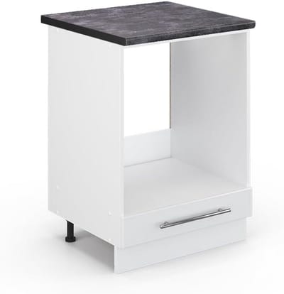 Inbouwkast voor Oven en Fornuis 60 cm Wit Hoogglans Keukenmeubel
