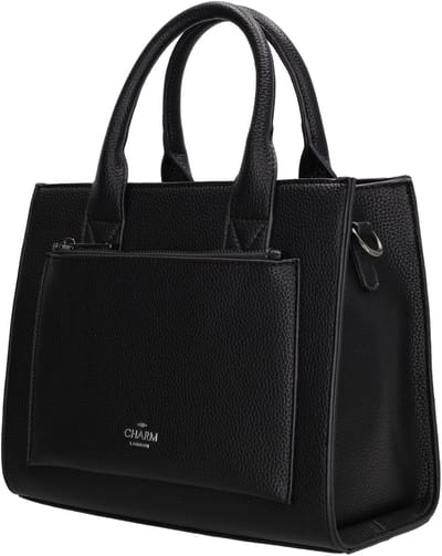 Charm London Pentonville Handtas Dames - Schoudertas met telefoonvak - Tas van Imitatieleder met ritssluiting - Zwart