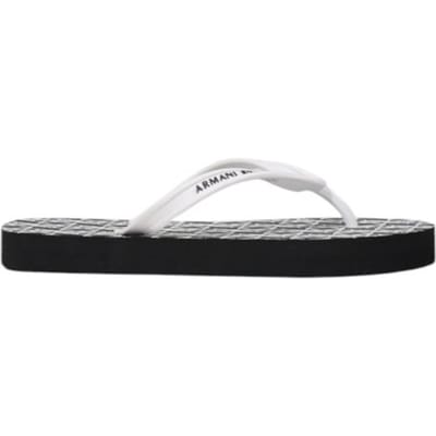 Armani Exchange Zwart-Witte Rubber Flip-Flops Sandalen