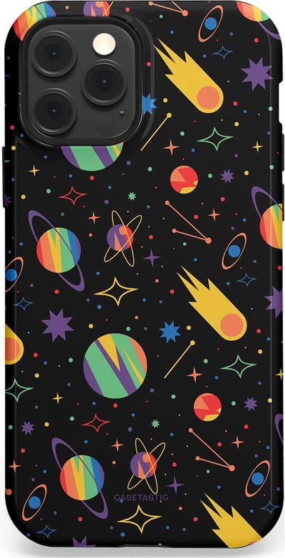 Casetastic Hoesje Geschikt voor Apple iPhone 12/12 Pro Magsafe - Stijlvolle Beschermende Duo-layer Case - Planeten en meteoren