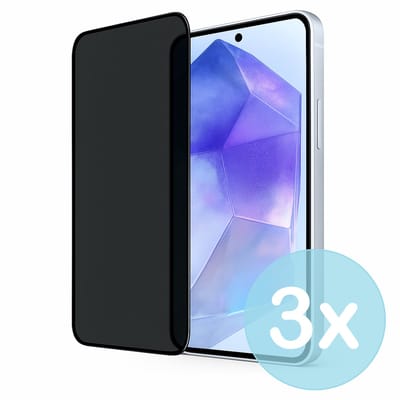 Privacy Screenprotector Geschikt voor Samsung Galaxy A55 – Anti-Gluren – Krasbestendig Gehard Glas 9H – Volledige Dekking – 3-Pack – FuturiQ