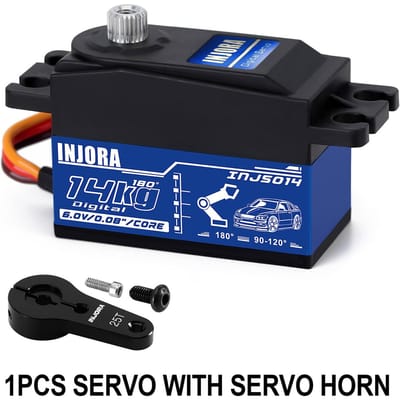 Injora Metalen Tandwiel 14Kg Injs014 Digitale Lage Profiel Servo Voor 110 Rc On-Road Touring Drift Auto Tamiya Kyosho Helikopter Model