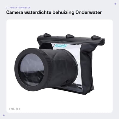 Dailygoods- Waterdichte Behuizing - Camera Tas - Geschikt voor SLR/DSLR - Onderwater tot 20 m - Transparant/Zwart - Materiaal PVC/PMMA/PC/ABS - Cameratas
