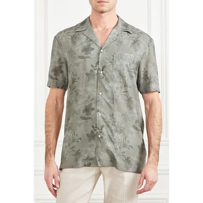 GUESS Marciano By  Billy Bowling Shirt Mossy Green Flower Cas Maat: 38 | Casual Overhemden Outlet | Heren | Groen