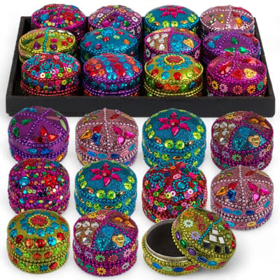 Allecto - Sieradendozen - Oosterse juwelendoosjes - Kleurvol en glitterend - Aluminium - Perfecte geschenkdozen - Geschikt voor dames en heren