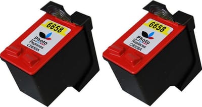 KATRIZ® huismerk ink HP58 Foto kleuren | voor HP DeskJet 450serie/5500/5550/5652,Photosmart100/130/230/7150/7345/7350/7550, PSC1100/1110/1210/2100/2105/2110/2115/2175/2210/2715,OfficeJet 4110/6110 | Met chip | 2 stuks