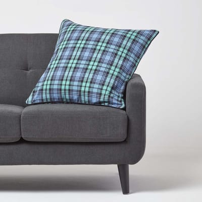 Homescapes Blackwatch Blauwe Tartan Kussenhoes 60x60cm